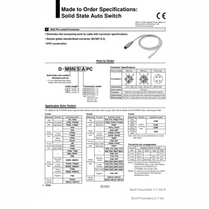 Kits de capteurs D-M9PSDPC et assemblages de câbles SMC Pneumatics Auto Switch - Product Image 1