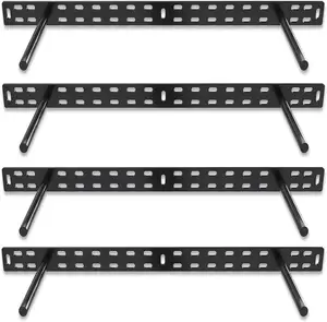 Heavy Duty Floating Shelf Bracket - Long Wall Shelves Support, Hidden Floating Shelf Hardware, Black Shelf Brackets