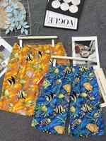 Shorts de plage pour hommes personnalisés, séchage rapide, motif floral tropical, décontractés pour les vacances, en polyester, style hawaïen