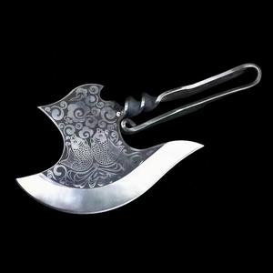 Hacha afilada de alto carbono de 5MM de espesor para cortar hacha ancha de acero OEM <span class=keywords><strong>1055</strong></span> de supervivencia para acampar 12,5 pulgadas hacha de una pieza de espiga completa - Product Image 2