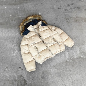 Custom Design Ultra <b>Light</b> Duck Goose Coat Quilted Padded Bomber Bubble Down <b>Jacket</b> Detachable Faux Fur Hoody Down <b>Puffer</b> <b>Jackets</b> - Product Image 2