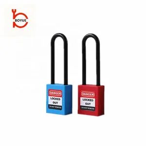 Brand 76mm Long Nylon Shackle Safety Lock out Padlock with Master Key High-security Safety Locks