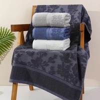 Ensemble de serviettes de bain en pur coton jacquard ajouré pour la baignade et la plage, grandes et petites tailles 50x90cm/70x140cm