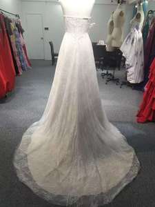 アイボリーチュールノースリーブ刺繍プリンセスマーメイドウェディングドレスAラインフロア丈レースデコレーションナチュラル - Product Image 2