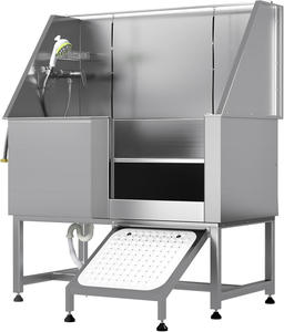 Estación de Lavado para Perros de 50 Pulgadas, Bañera de Acero Inoxidable para Perros, <span class=keywords><strong>Piscina</strong></span> Grande para Bañar Perros con Puertas Izquierda/Derecha y <span class=keywords><strong>Escaleras</strong></span> - Product Image 1