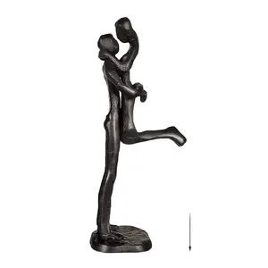 Estatua artística de metal antiguo para amantes, escultura decorativa para el hogar, regalos de boda para pareja recién nacida