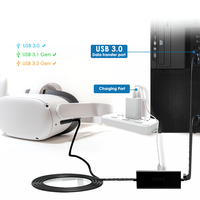 Cable de conexión USB a Tipo-C de 5 m para auriculares VR Oculus Quest2 Pico Neo3