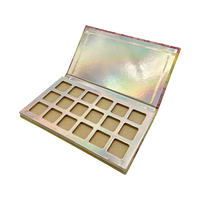 Caja de Cartón Personalizada Premium para Paleta de Sombras de Ojos Holográficas, Embalaje Vacío con Borde Dorado Brillante