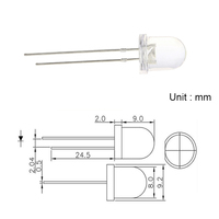 Échantillons gratuits diffus jaunes ronds de flux superbe de lampe de l'IMMERSION LED de 8mm disponibles