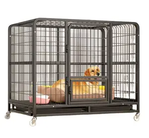 Manufacturer S.M.L Portable Double Door Design Square Tube Reinforced Pet Crate and Pet House