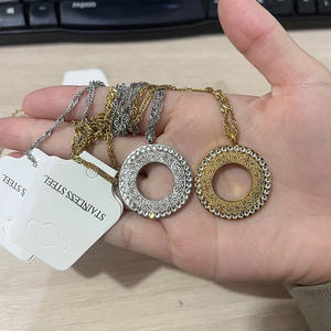   Medallón Islámico Árabe Musulmán para el Eid, Joyería de Moda de Circonita Cúbica que No se Destiñe, Acero Inoxidable Impermeable para Mujer - Product Image 6