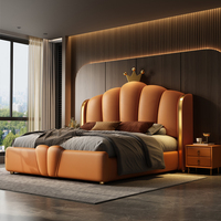 Neue Gepolsterte Betten Moderne King-Size Doppelbetten Massivholz-Bettrahmen Luxuriöse Weiche Betten Schlafzimmer-Möbelset Hersteller