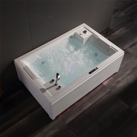 Bain à remous haut de gamme avec rideau d'eau réglable et éclairage de bordure, 23 jets d'hydrothérapie, idéal pour les centres de villégiature commerciaux