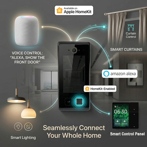 Sonnette vidéo solaire Hiwink compatible Matter Protocol avec système d'interphone POE et contrôle d'accès biométrique par empreinte digitale et empreinte palmaire - Product Image 6