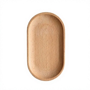 Plateau de service en bois massif naturel avec poignées, plateau décoratif fait main pour le petit-déjeuner, le café, le thé, les collations et les repas à la maison - Product Image 1