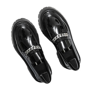 Nuove <span class=keywords><strong>Scarpe</strong></span> Casual da Uomo con Suola Spessa, Rialzate, in Pelle Verniciata Lucida, con Tacco Spesso - Product Image 3