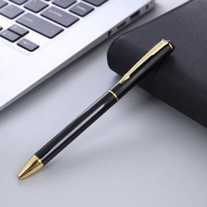 Bolígrafo de Metal con Clip en Forma de Flecha y Detalles en Negro Brillante y Dorado, Bolígrafo de Firma con Logotipo Personalizado para Oficina, Hotel, Regalo Promocional Corporativo - Product Image 6