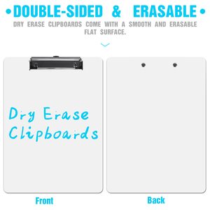 Presse-papiers effaçables à sec Tableau blanc Pince à profil bas A4 Taille des lettres Double face Écriture MDF Presse-papiers d'allaitement Pour le bureau - Product Image 6