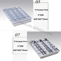 OEM 3x9w 4x9w Lumière de grille LED 100-277V Montage à persiennes 60x60 600x600mm T8 Lumière de grille indirecte LED pour bureau