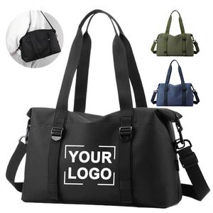 Sac de sport en nylon imperméable grande capacité personnalisé XX321 avec logo, sacs de voyage pour femmes en gros - Product Image 1