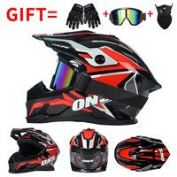 Casque de VTT en matériau ABS, casque tout-terrain avec lunettes de protection et gants, doublure en coton, casques de motocross