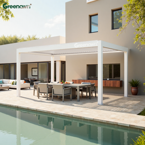 <span class=keywords><strong>Grande</strong></span> pergola extérieure personnalisée en aluminium pavillon gazebo de jardin motorisé intelligent avec toit à persiennes rotatif pour balcon et <span class=keywords><strong>terrasse</strong></span> - Product Image 1