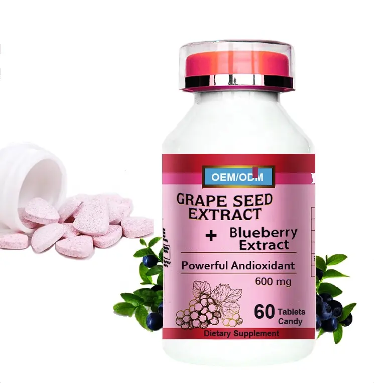 Free Radical Scavenger Grape Seed extract and blueberry extract tablets candy OEM/ODM Factory