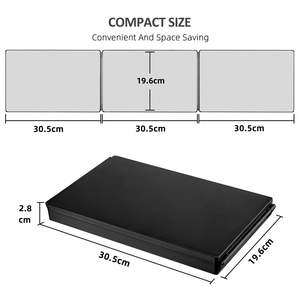 Miroir LED de qualité supérieure pliable à trois volets avec crochets télescopiques réglables pour maquillage et coupe de cheveux - Product Image 4