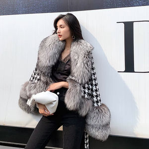 Mengjiqiuchen-blouson en laine pour femmes, avec cordon <span class=keywords><strong>de</strong></span> serrage, veste courte en fourrure <span class=keywords><strong>de</strong></span> renard, mode automne-hiver, vente en gros, QC21076 - Product Image 5