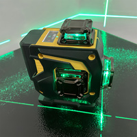 Niveau laser 16 lignes 360° auto-nivelant 4D faisceau vert niveau laser croisé avec 2 batteries pour la pose de carrelage et la construction