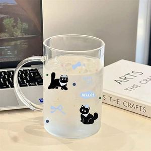 Clear High Borosilicate Glass Large Capacity Reusable Portable Travel Milk Drinking Mug Coffee <b>Cup</b> Lid Straw Customized Color - Product Image 4