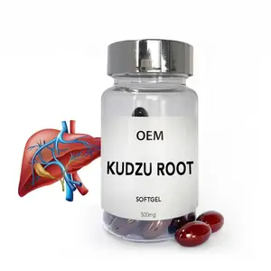 Logo kustom suplemen Herbal mendukung kesehatan hati ekstrak akar Kudzuvine dengan kedelai lesitin Softgel dengan gelatin Softgel