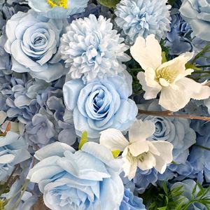 EG-L56 Tapis d'allée en roses bleues artificielles de haute qualité pour une décoration de mariage enchanteuse et une ambiance de la Saint-Valentin - Product Image 5
