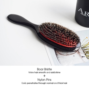 Brosse à cheveux professionnelle personnalisée pour démêler les cheveux avec des poils de sanglier pour les extensions de cheveux et les perruques - Product Image 3