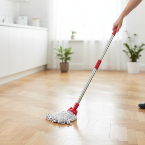 Mopa Húmeda Gizmop de 200 g con Cabezal de Microfibra de Algodón, Palo de Acero Inoxidable, Autoescurridor, para Pisos de Parquet, Antibacteriana - Product Image 3