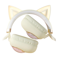 MS-B5 Écouteurs Stéréo Sans Fil avec Oreilles de Chat Mignonnes et Micro pour Filles, Compatibles Type-C avec Téléphones Mobiles, Haut-parleurs 40mm