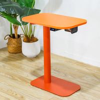 Table d'appoint mobile pour ordinateur portable, réglable en hauteur, alimentée par batterie, table de chevet pour ordinateur, bureaux électroniques assis-debout avec roulettes cachées