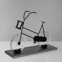 Sculpture de vélo en métal de luxe, artisanat artisanal de décoration d'intérieur en cristal classique brillant, vente directe d'usine, souvenir
