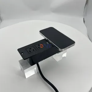 Kablosuz şarj ve USB A + C şarj soketi ile ABS kanepe masası güç soketi masa güç soketi