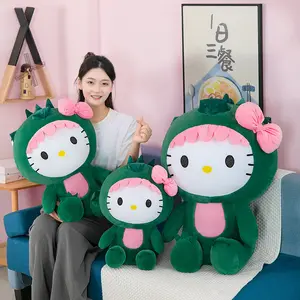 28ซม.Sanrioed Hello KT Cat Plushของเล่นKawaii KTแมวตุ๊กตาสาวตุ๊กตานุ่มตุ๊กตาการ์ตูนตุ๊กตาสีชมพูของขวัญวันเกิดสําหรับเด็ก