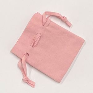 Bolsitas de Regalo Pequeñas de Microfibra de Gamuza Rosa de Alta Calidad de 7.5*8.5cm para Joyería y Aretes - Product Image 6