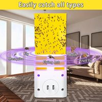 Trampa para Insectos Voladores Saijzek, No Tóxica, Nueva, de Lujo, Eléctrica, con Alimentación USB, Atrapa Mosquitos y Polillas, Luz UV, Trampa para Moscas de Interior