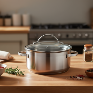 KARL KRGER Roasting <b>Pot</b> 1 L 16 Cm Stainless Steel With Glass Lid <b>For</b> Cooking And Baking - Product Image 3