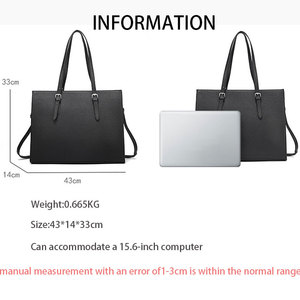 Large Capacity Work Business PU Leather Tote Bag Fashion Portable Shoulder Tote Bag <strong>Laptop</strong> <strong>Handbag</strong> for <strong>Women</strong> Daily - Product Image 3