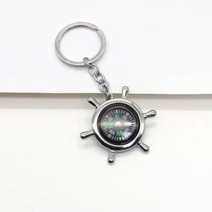 Llavero de brújula con volante de metal de simulación de barco, colgante creativo para deportes al aire libre, regalo al por mayor - Product Image 5