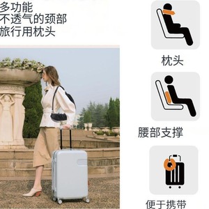 Almohada de viaje en forma de U, 28x26x14cm, soporte suave de felpa para el cuello, para dormir en avión y coche - Product Image 3