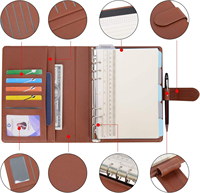 Carnet/Agenda A5 A4 en Cuir PU à Anneaux, Organiseur/Planificateur Rechargeable avec Papier Amovible et Porte-Documents Amovible