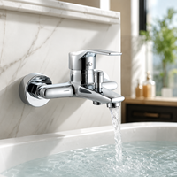 Robinet mélangeur mural monocommande chaud/froid chromé de haute qualité pour douche, en alliage de zinc, pour baignoire