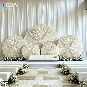 LEDA - Suministros de Decoración para Fiestas de Boda, Estilo Simple, Juego de Fondo Redondo de Aleación de Aluminio Metálico Beige - Product Image 2