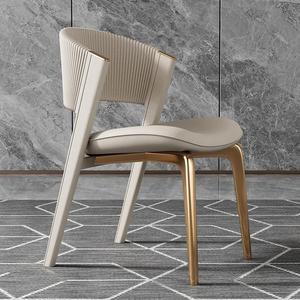 Chaise de salle à manger de luxe en acier inoxydable, design italien moderne, revêtement en cuir, finition chrome doré, mobilier pour la maison, le bar et le <span class=keywords><strong>restaurant</strong></span> - Product Image 1